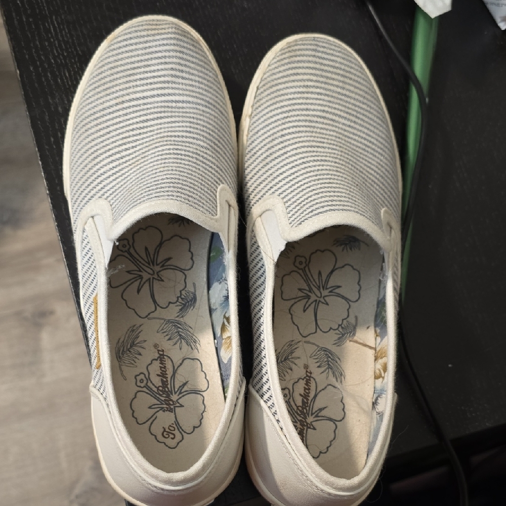 Tommy Bahama Blue and White Loafers with Textured Design